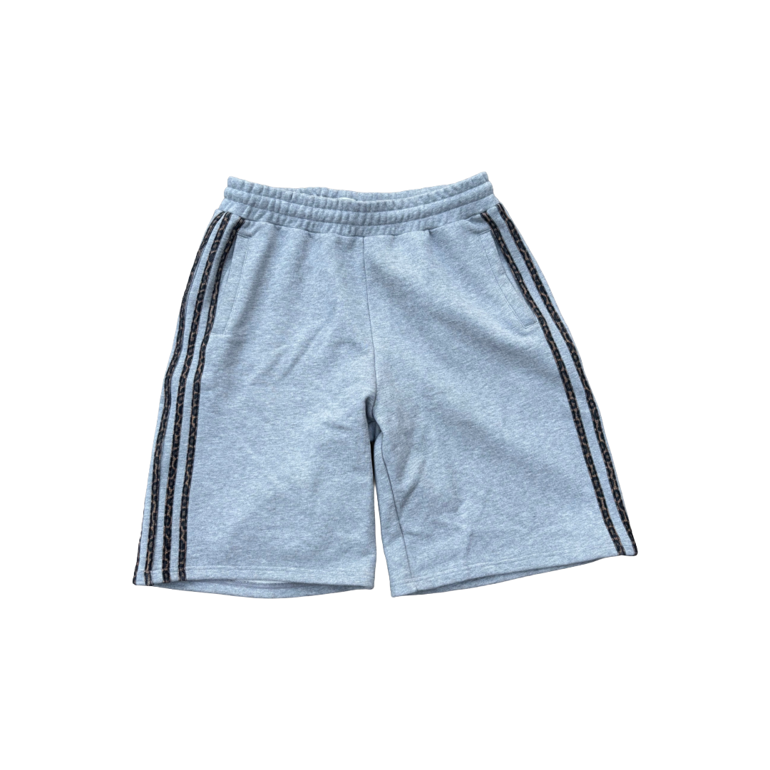 Grey Leopard Sweat Shorts