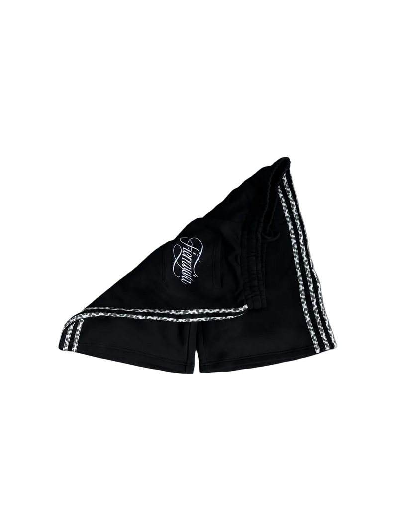 black leopard sweatshorts