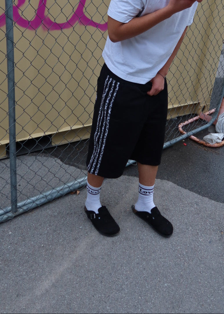 black leopard sweatshorts