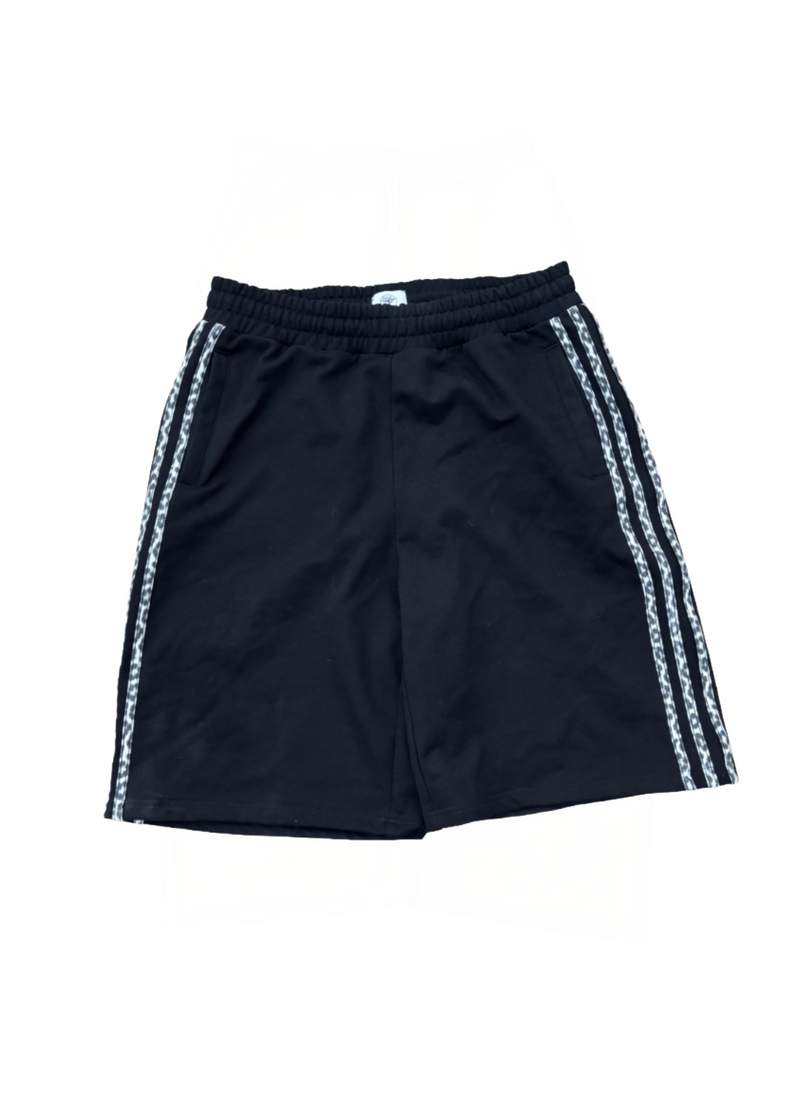 black leopard sweatshorts
